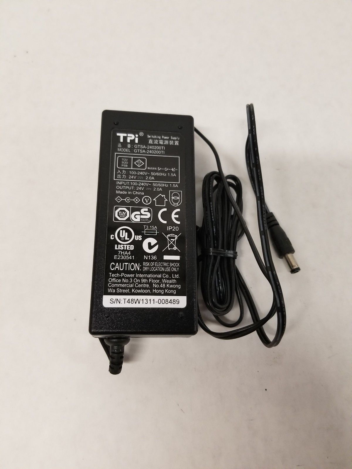 *100% Brand NEW* 24V 2A 48W TPi Charger GTSA-240200TI AC Adapter Switching Power Supply Free shipping!